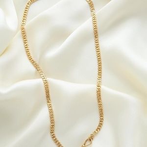 1900s antique 18K heavy gold curb link necklsce watch chain Sweden Old Mine Shop